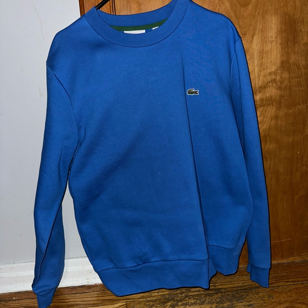 Lacoste Blue Crewneck Sweater with Logo